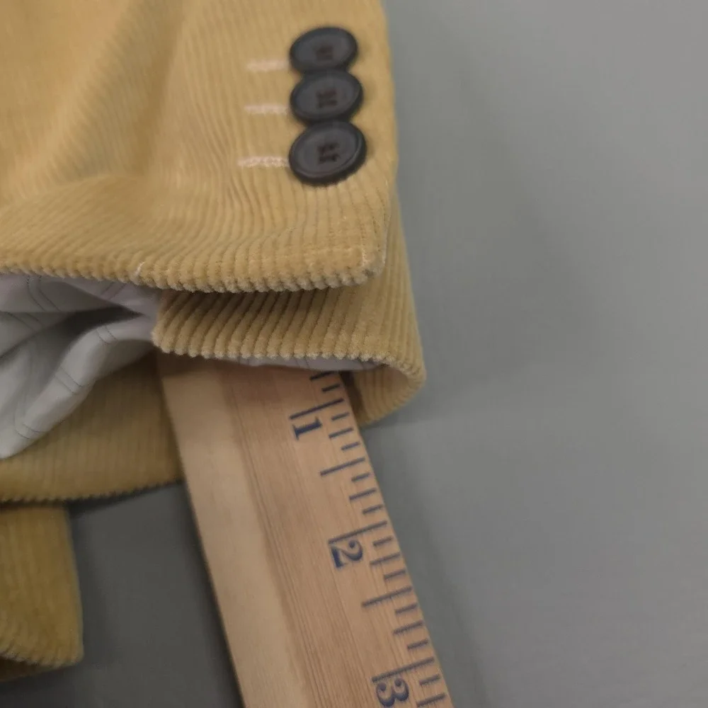 Frank & Oak Blazer Mens 38-40 Beige Cotton Corduroy Slim Sport Coat Jacket Fall